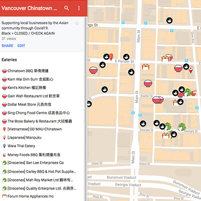 Covid19 - Chinatown Business Map